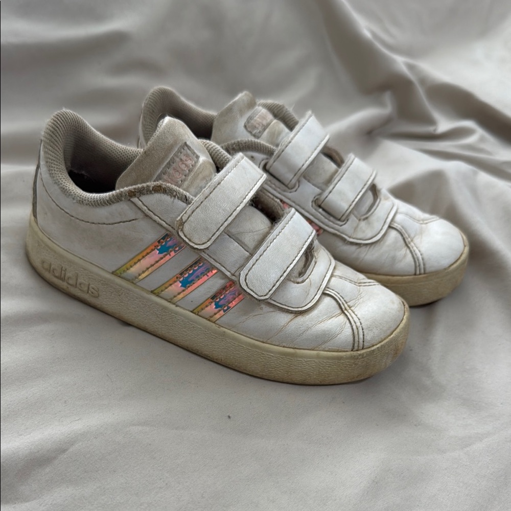 Adidas monochrome and Pink Sneakers with Velcro Straps